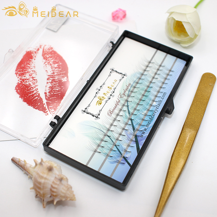 Soft and natural curl B C D thickness 0.05 0.10mm eyelash extension clusters with own brand